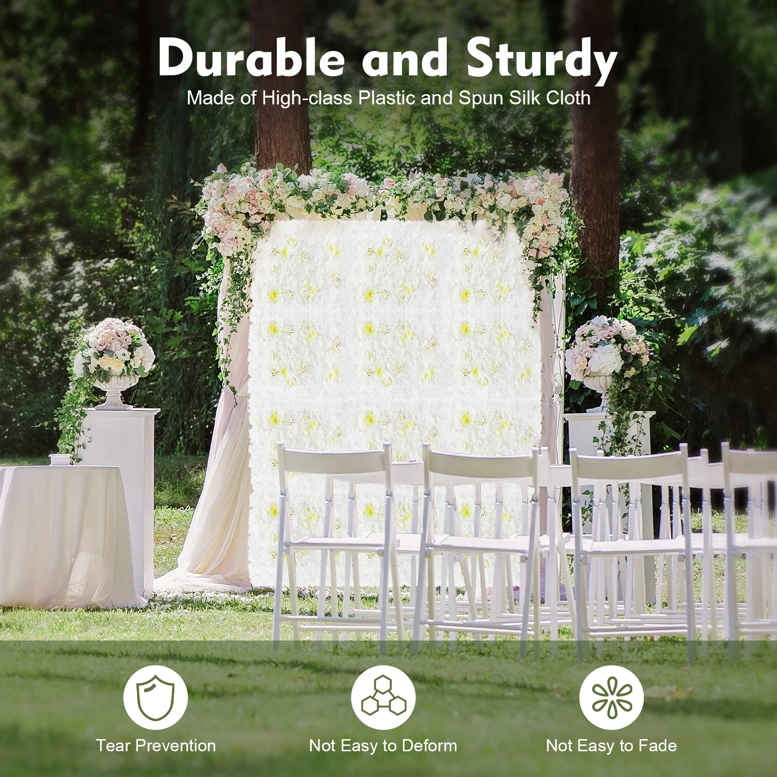 12 قطعة زهرة الزفاف الأبيض الزخرفية 60x40 سنتيمتر جدار الحرير الزهور الاصطناعية لوحات الحائط المنزل حفلة خلفية التصوير الدعائم