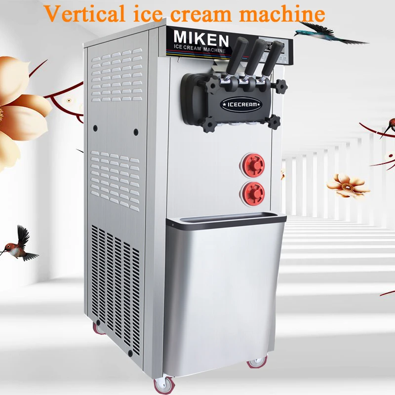 22-30 L/H Soft Ice Cream Machines Commercial Tricolor Desktop Sweet Cone Freezing Equipment Vending Machine