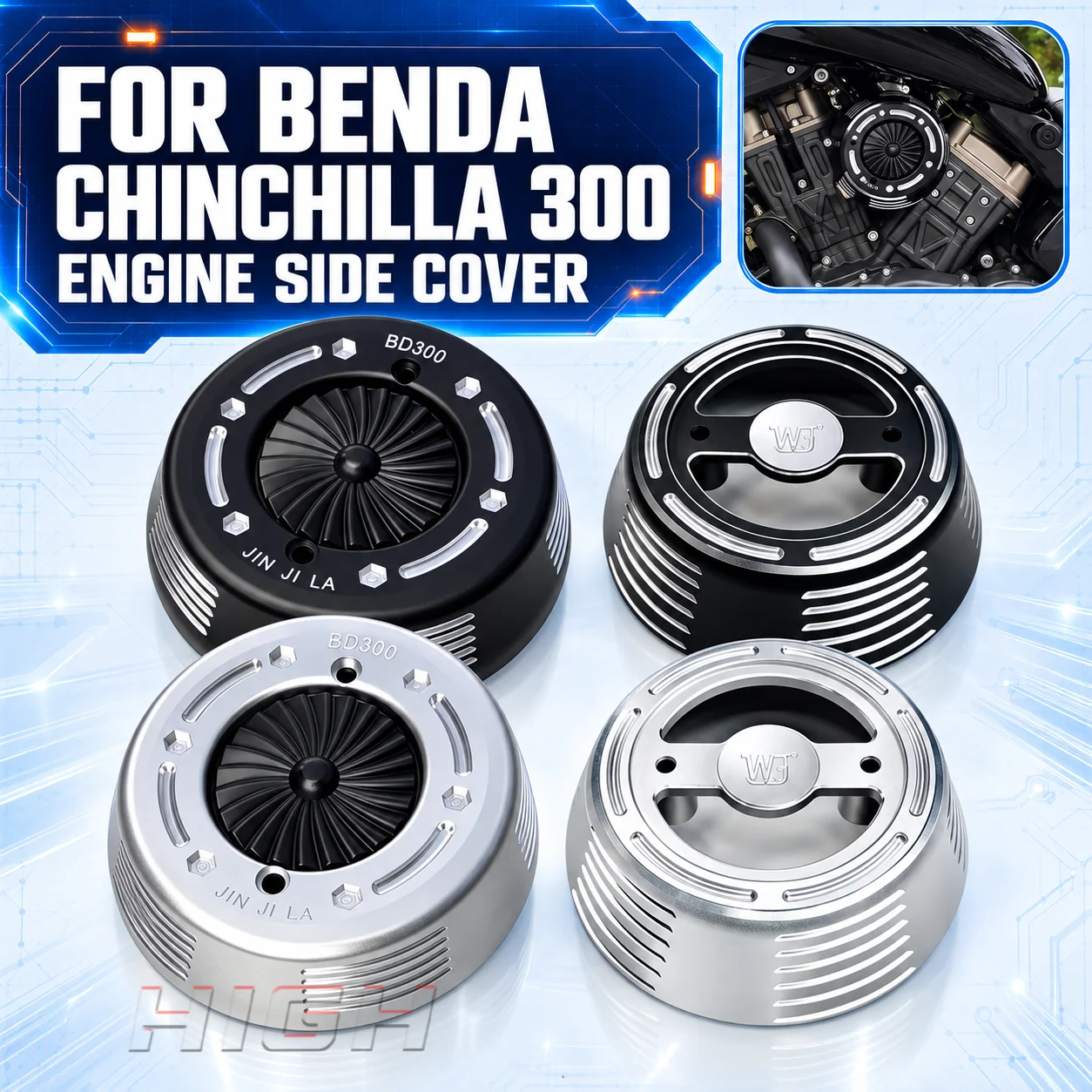 FOR BENDA CHINCHILLA 300 300 chinchilla Engine Side Decorative Transparent Cover