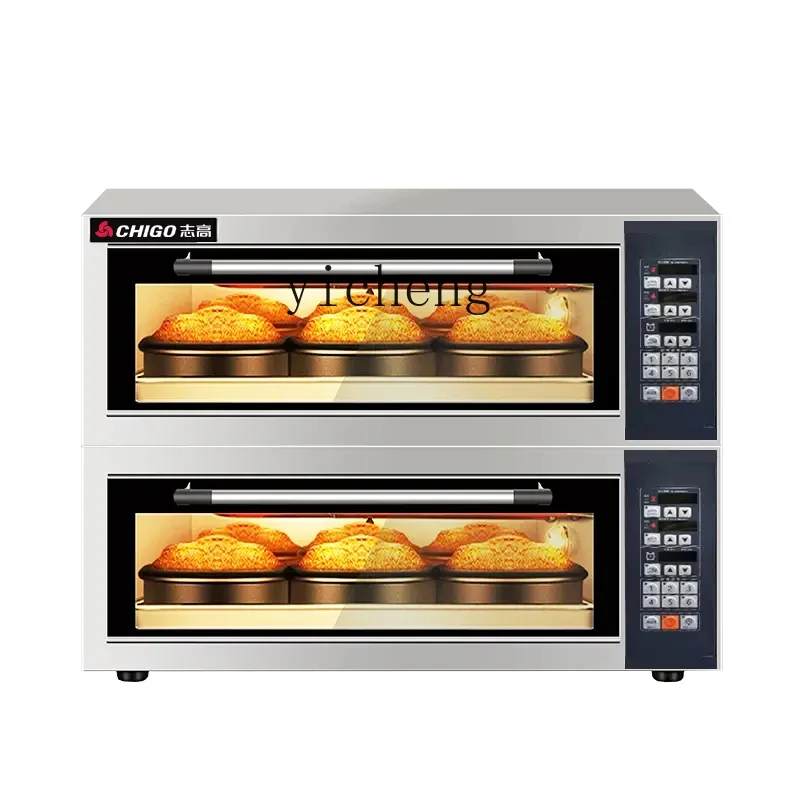 

TQH Коммерческая электрическая духовка, большая двухслойная коробка для выпечки торта, пиццы, большая емкость, однослойная газовая духовка с двумя тарелками