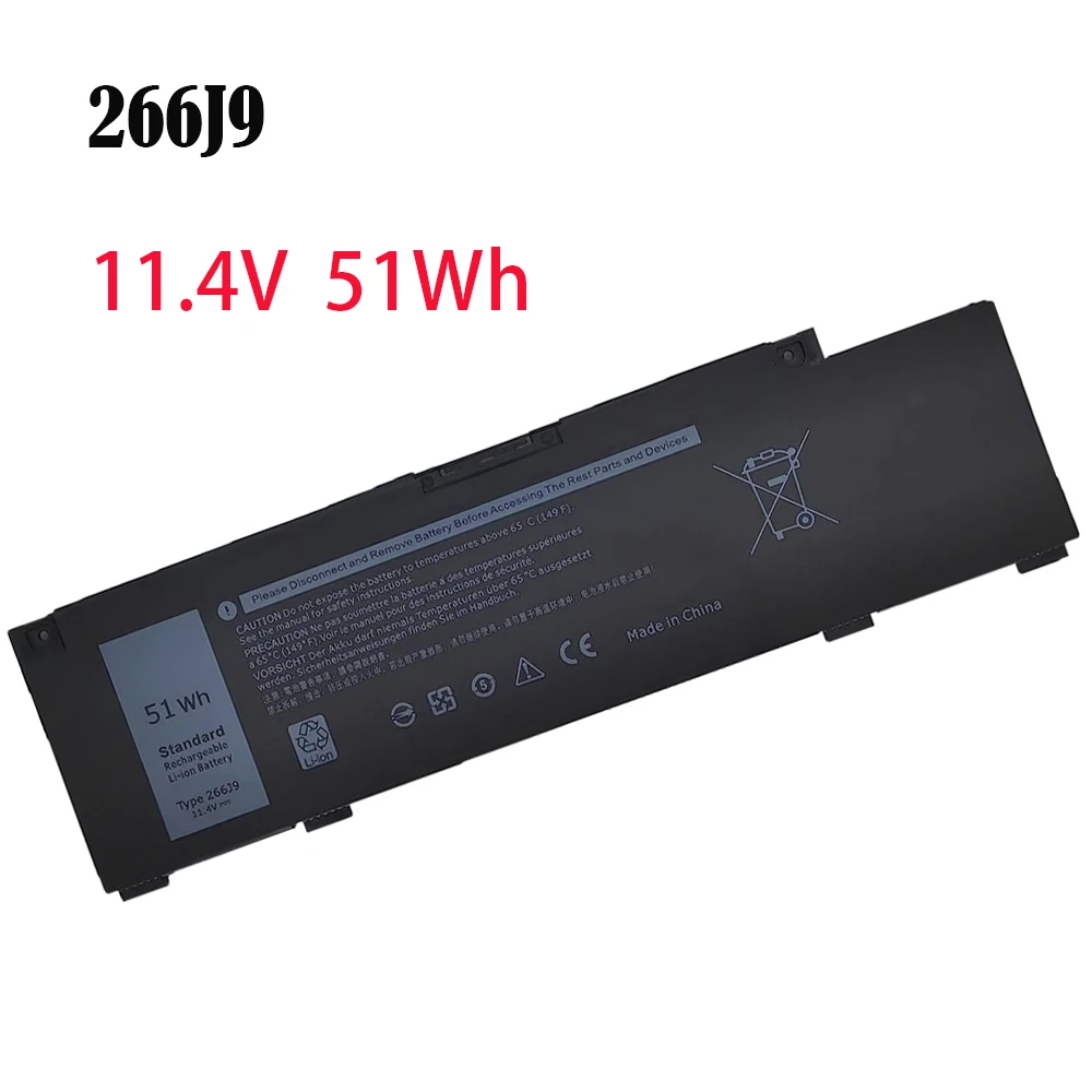 266J9 51WH Аккумулятор для ноутбука Dell G3 15 3590 3500 G5 15 5500 5505 Inspiron 14 5490 266J9 M4GWP PN1VN 11,4 В