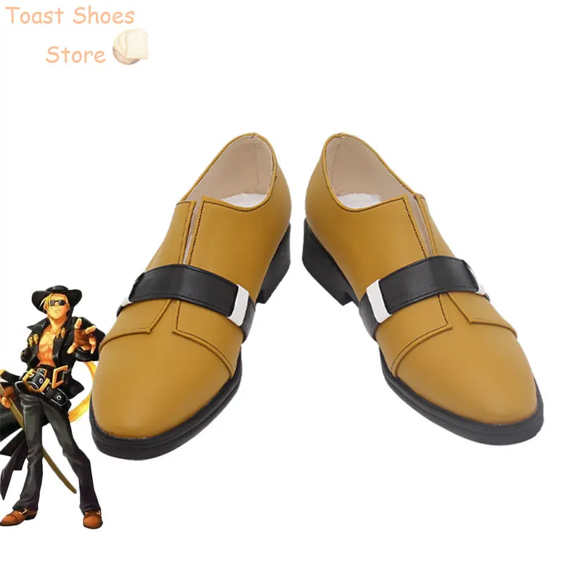 

Johnny Cosplay Shoes Game Guilty Gear Cosplay Prop PU Leather Shoes Halloween Party Boots Costume Prop