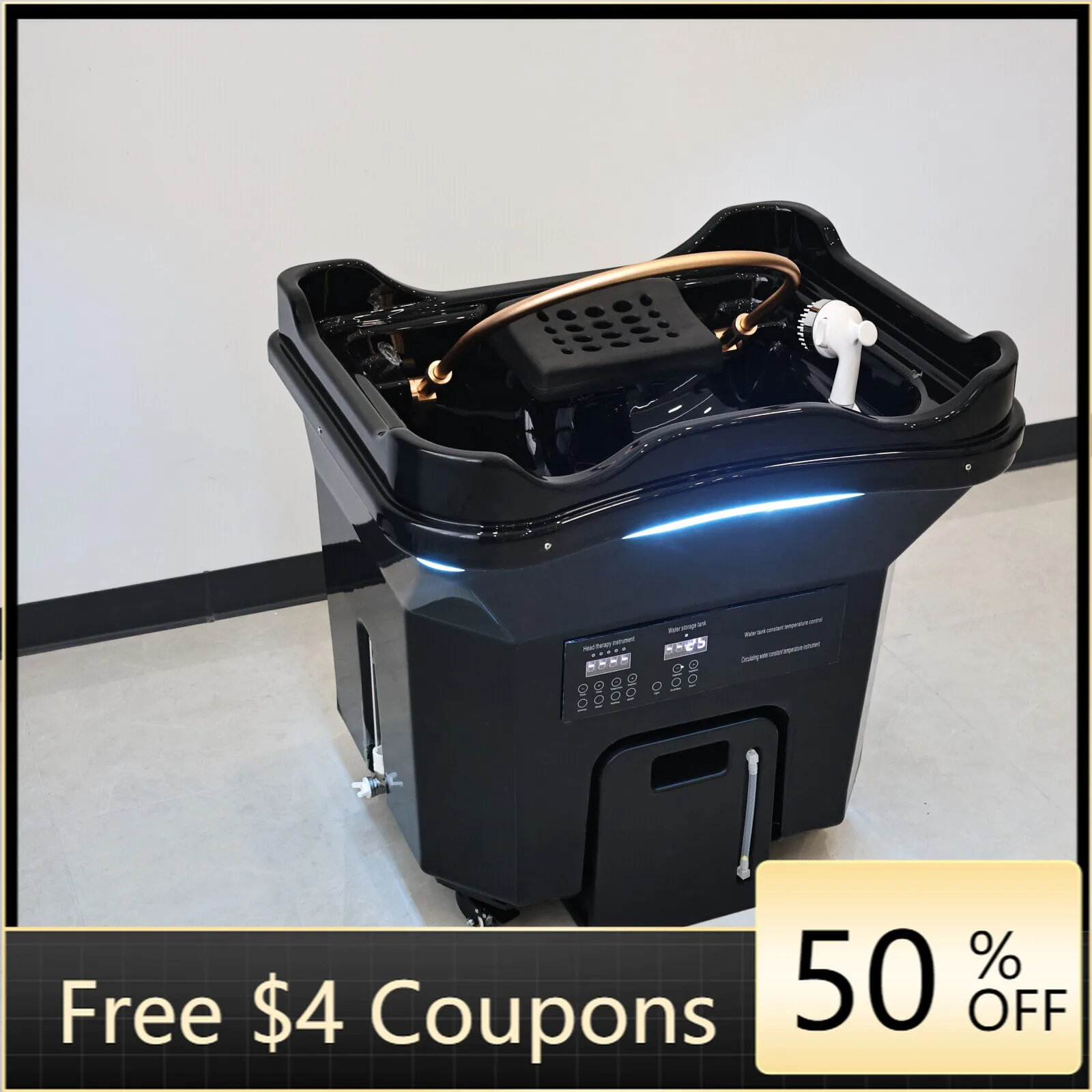 Portable Head Spa Shampoo Basin Mobile Hair Washing Therapy Machine With Constant Temperature LED Light for Beauty Salon Spa Wel