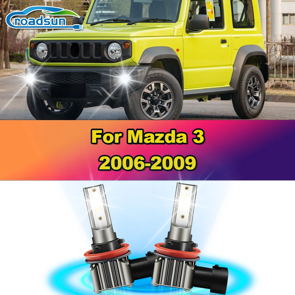 

12000LM H11 Canbus LED Car Fog Lights 100W CSP Chips Auto Fog Lamps 12V 6000K Plug And Play For Mazda 3 2006 2007 2008 2009