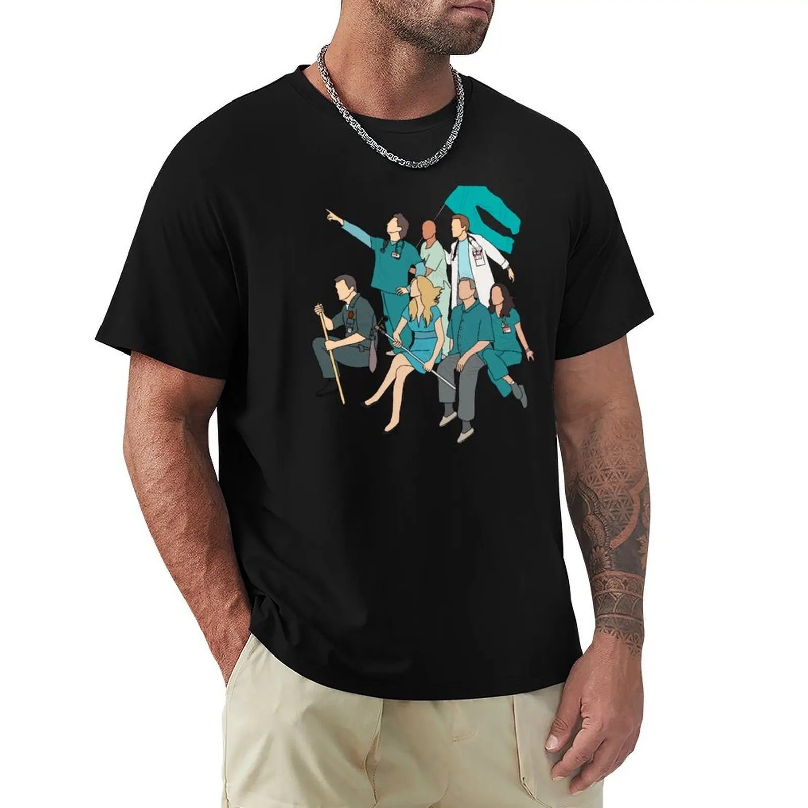 

Scrubs Cast Fan Art T-Shirt luxury t-shirt custom shirt cute clothes summer top mens graphic t-shirts anime