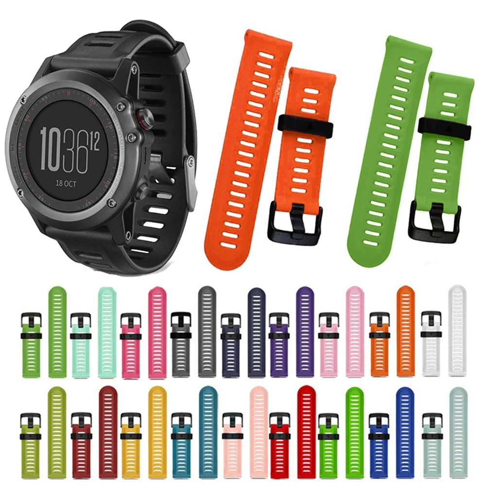 26mm Silicone Strap For Garmin Fenix 3/3 HR/3 Sapphire Replacement Watch Band for Garmin Fenix 8 51mm 7X 6X 5X