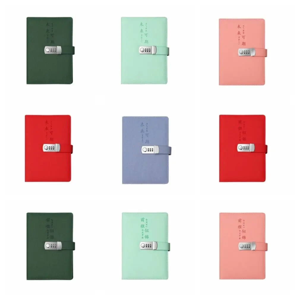 A5 100Sheets Diary Book with Lock Thickened Writing Pads Password Lock Notebook Stationery Lucky Letter Lockable Secrets Journal