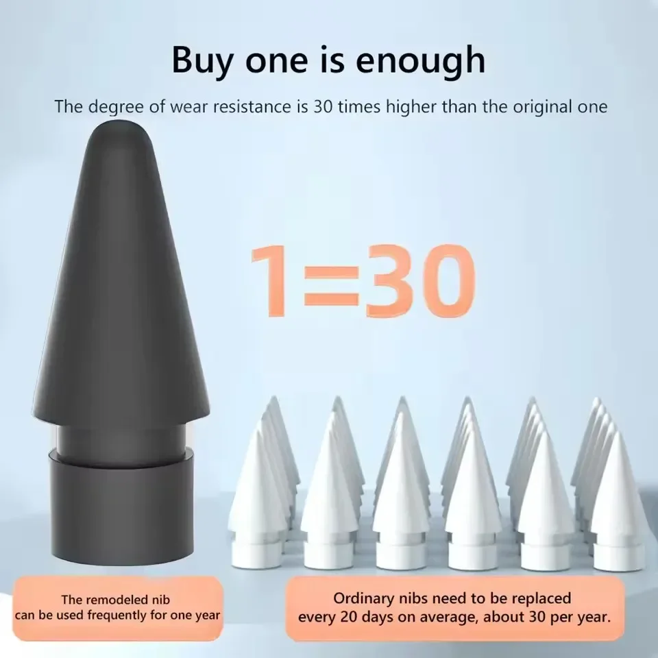 2H رؤوس مقاومة للاهتراء لقلم Apple 1st/2nd/USB-C/Pro طرف بديل لقلم iPad Pro 1/2 Stylus Precision Fine Nib
