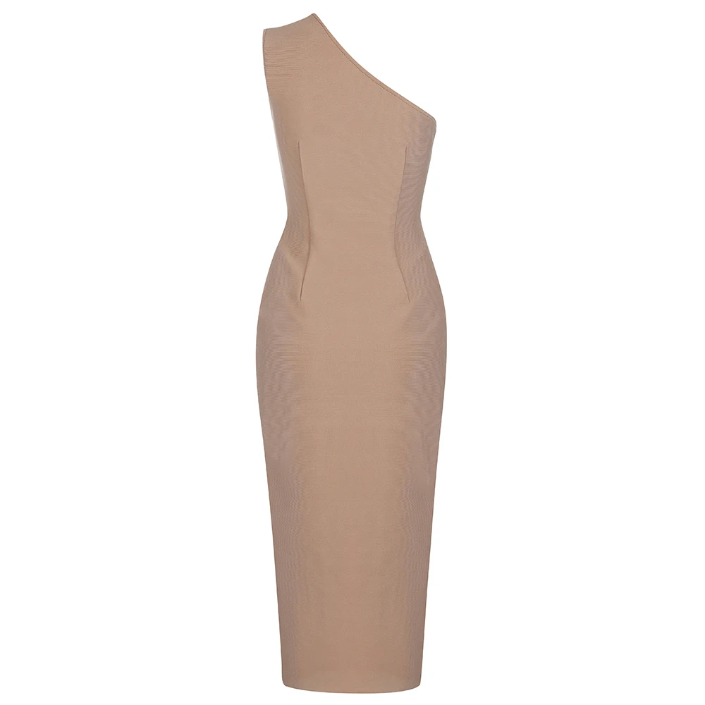 2022 New Bodycon Bandages Dress Women Sexy One Shoulder Clothes Club Party Celebrity Elegant Dress