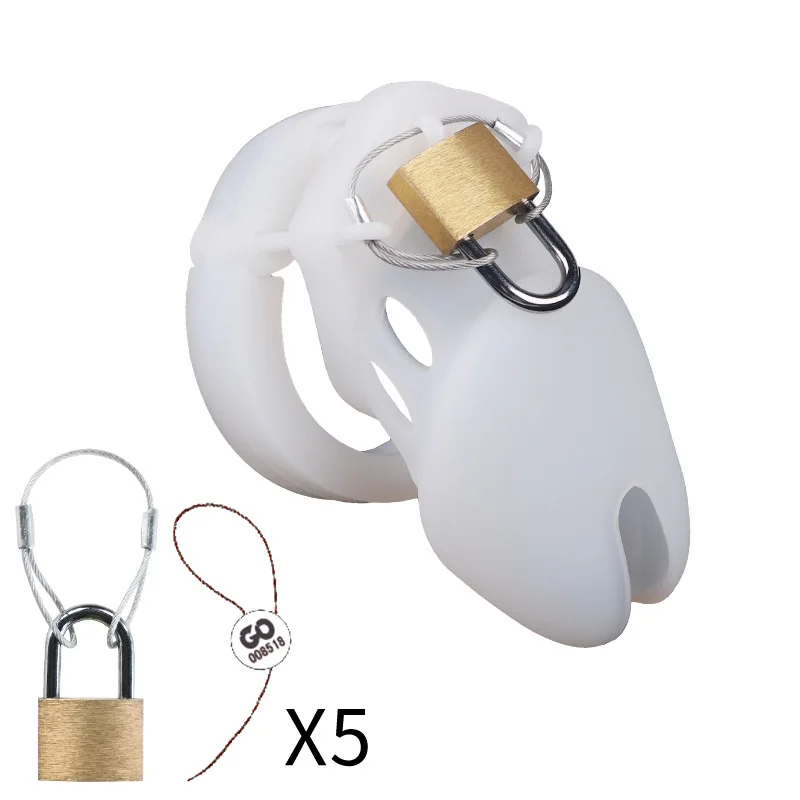 Upgrade Male Chastity Device with Penis Ring Men Virginity Soft Silicone Chastity Cage Unable to Escape Cock Lock Chastity Belt