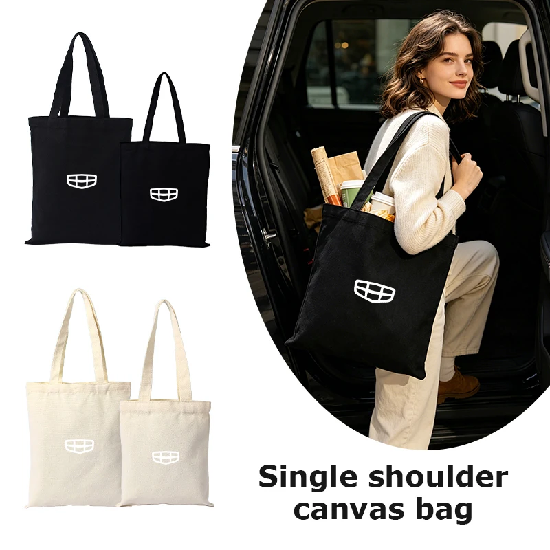 Portable Auto Canvas Crossbody Bag Car Logo Travel Shoulder Pouch For Geely Tugella Atlas Pro Coolray Geometry C Emgrand ec7