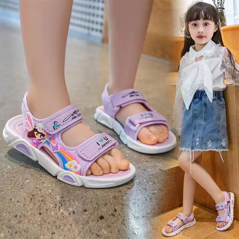 Sandalias Girls Sandals Summer New Sweet Child Princess Shoes Cute Beach Shoes Kid Shoe Cartoon Infant Girl Sandal Zapatos Niña