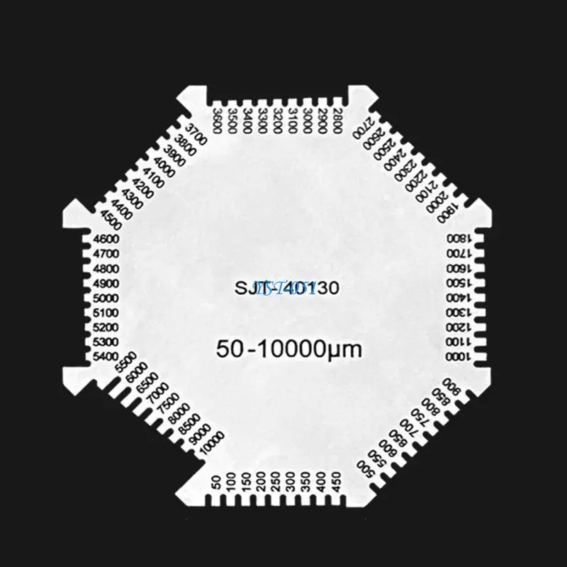 

E15A Octagonal Wet Film Comb Regulation Wet Film Card 50-10000um Stainless Steel