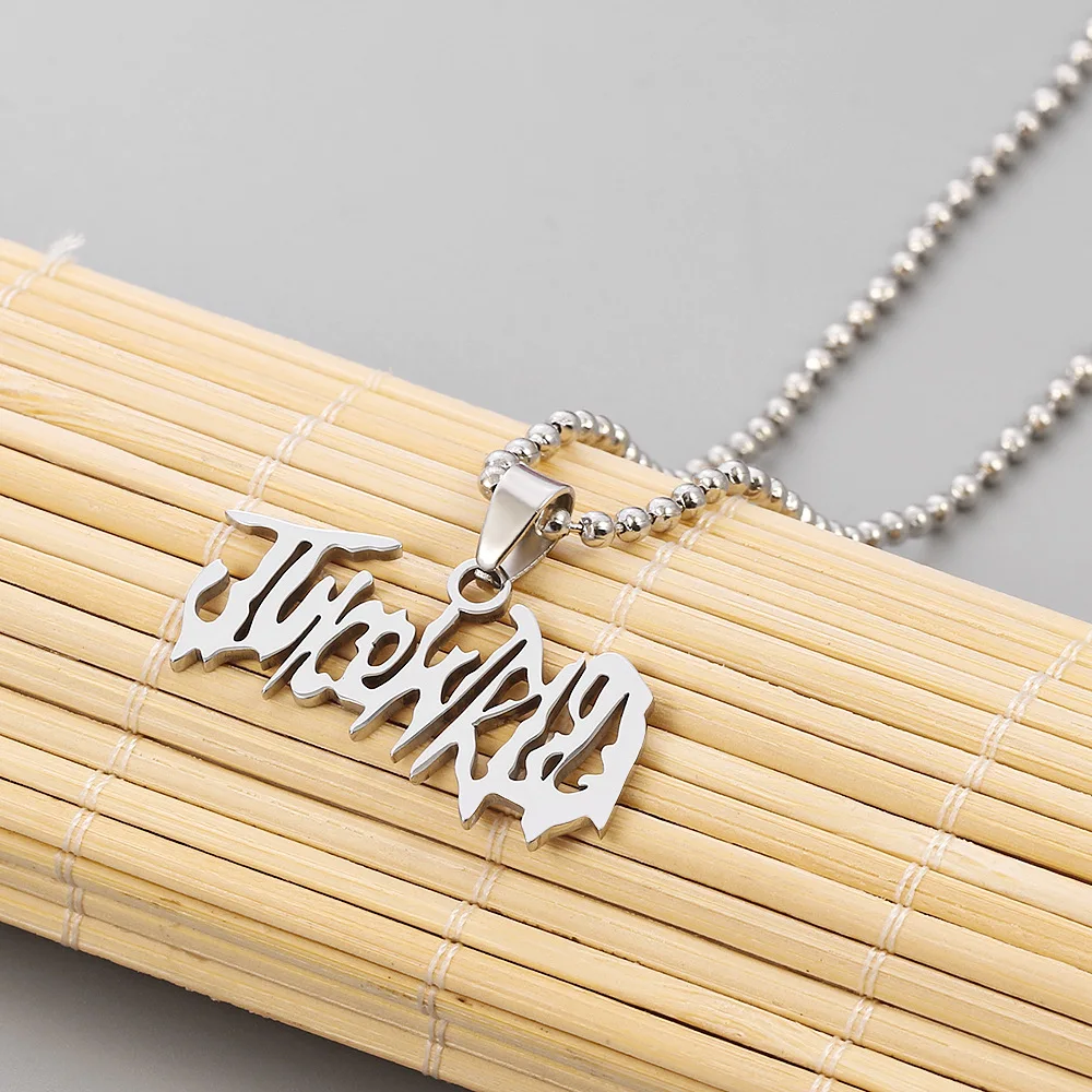 JUICE Wrld Pendant Necklace Singer Rapper Letter Name Chain Necklace Fans Memorial Jewelry Gift  for Men Women Accessories