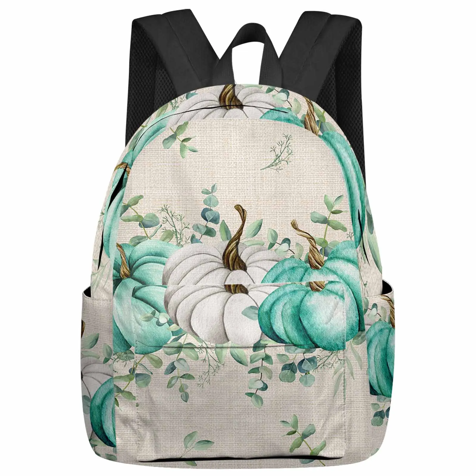 

Duck Green Pumpkin Eucalyptus Leaves Backpack School Bags for Teenagers Students Laptop Bag Women's Casual Travel Backpack