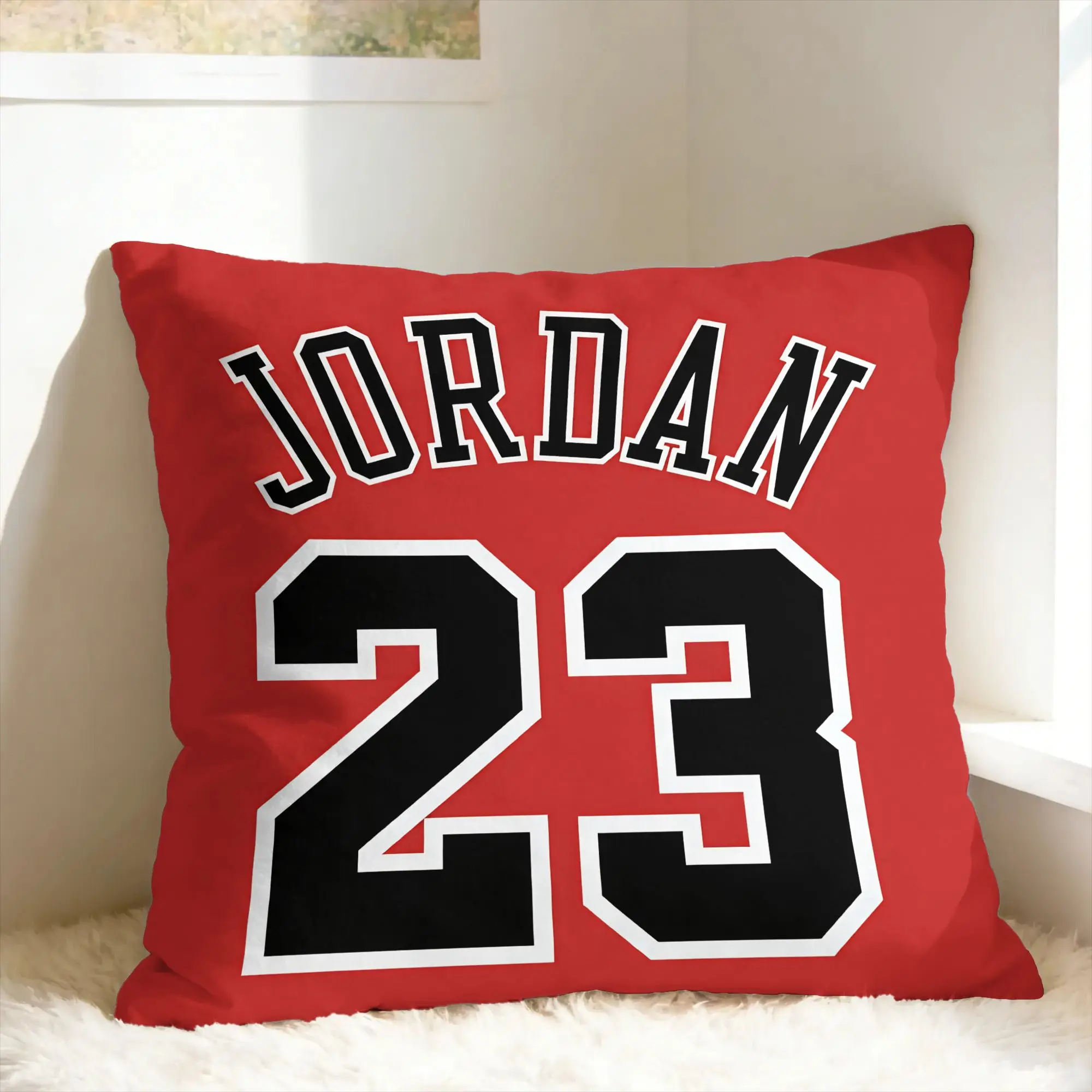 Housse de coussin de basket-ball Michael J-Jordan, housse de coussin douce pour chaise de salon, taies d'oreiller Morden