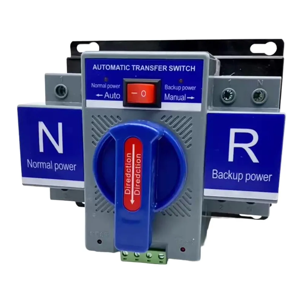 220V Blue 2P Dual Power Automatic Transfer Switch for Factory Power Continuity 1 Switching Time Compact Installation Size