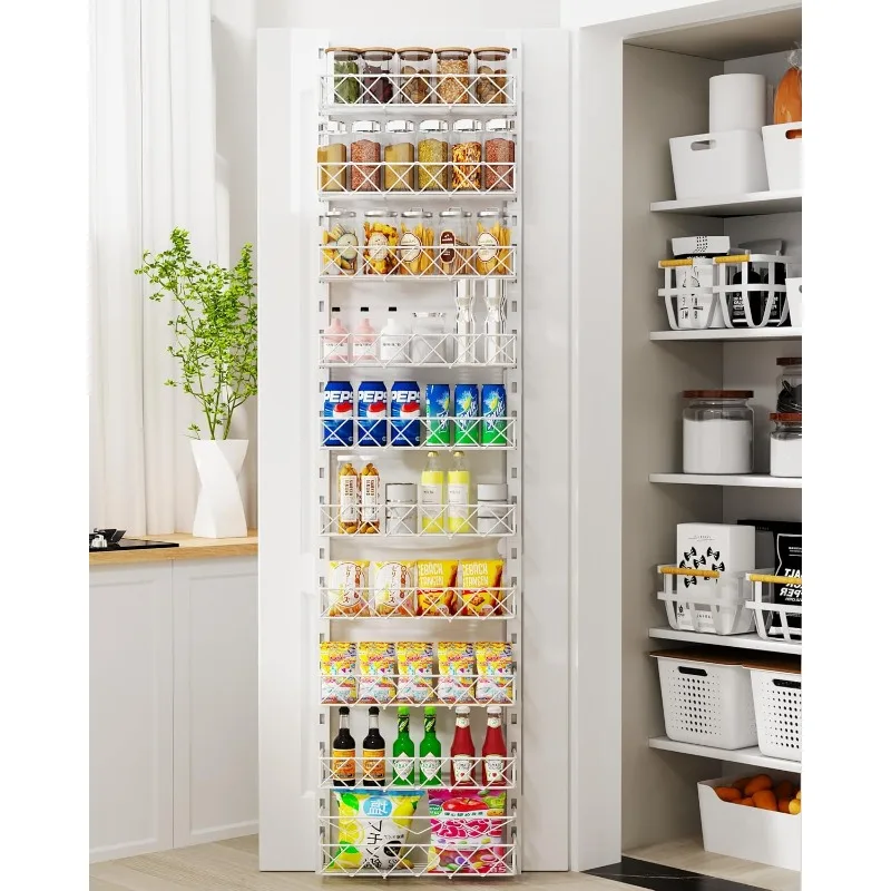 

Over the Door Pantry Organizer, Over the Door Organizer,Metal Over the Door Spice Rack,10-Tier Pantry Organizer