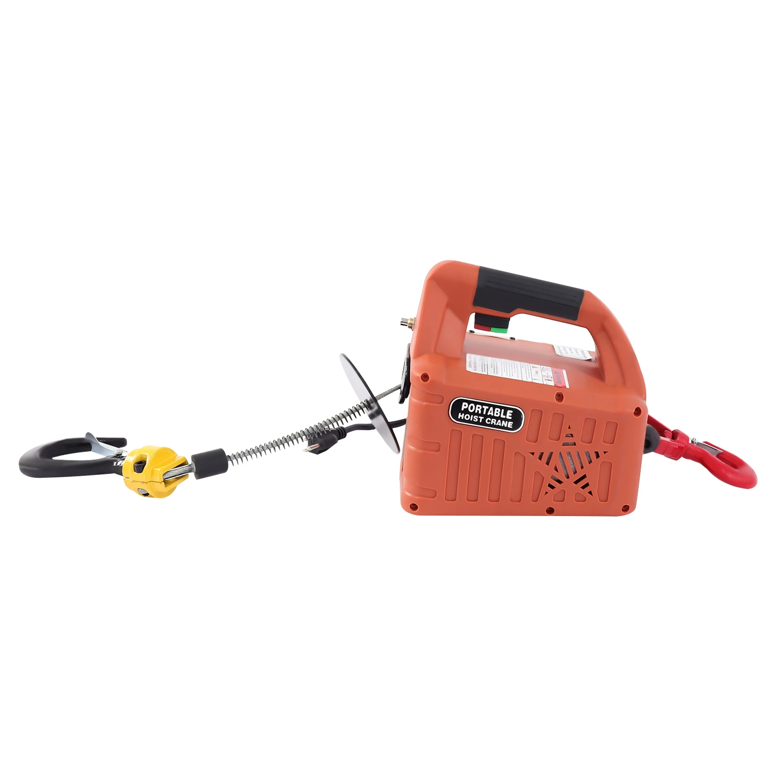 1100LBS 110V Portable Electric Hoist Winch Engine Crane Lifting Wired Remote With Max. Traction Distance 7.6m/25ft