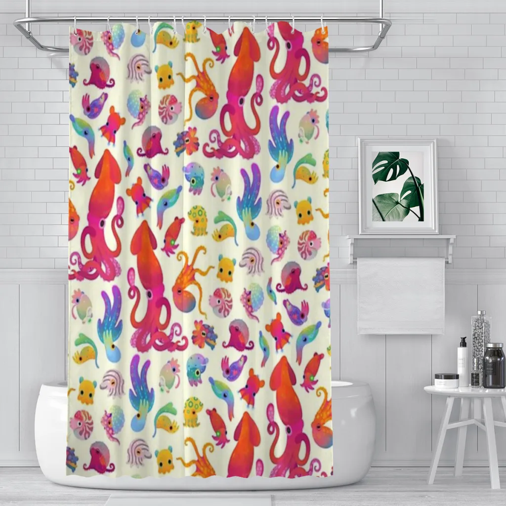 

Cephalopod - pastel Unique decor Modern Fabric Bathroom Shower Curtains art design Print Curtain