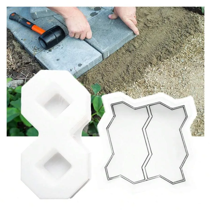 8-Shaped Silicone Concrete Paver Mold – DIY Walkway & Garden Decor Tool for Courtyards, Sidewalks, and Parking Lots – Create Uni