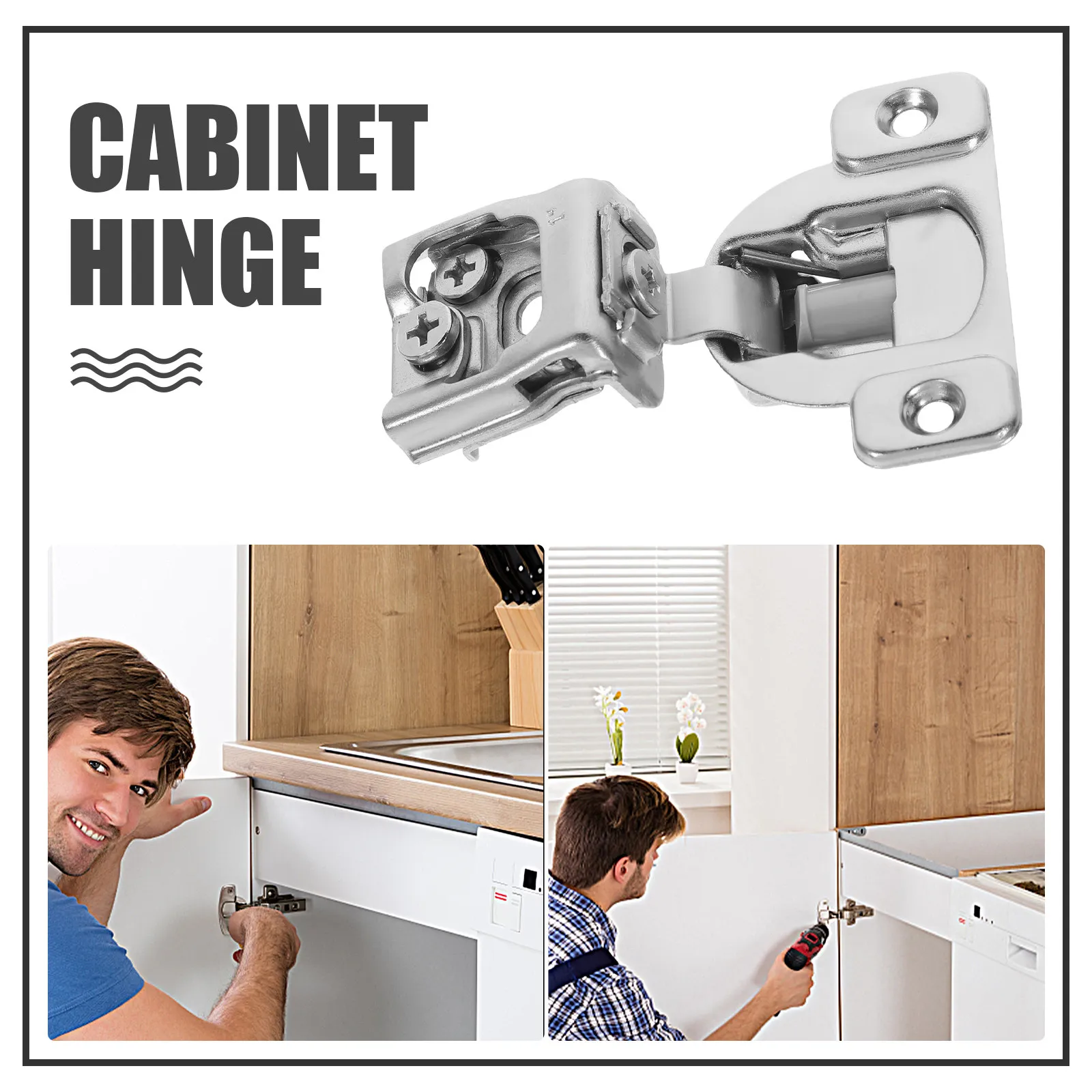Full Overlay Soft Close Cabinet Hinges for Frameless Kitchen Cabinets, Stainless Steel Door Hinge Set
