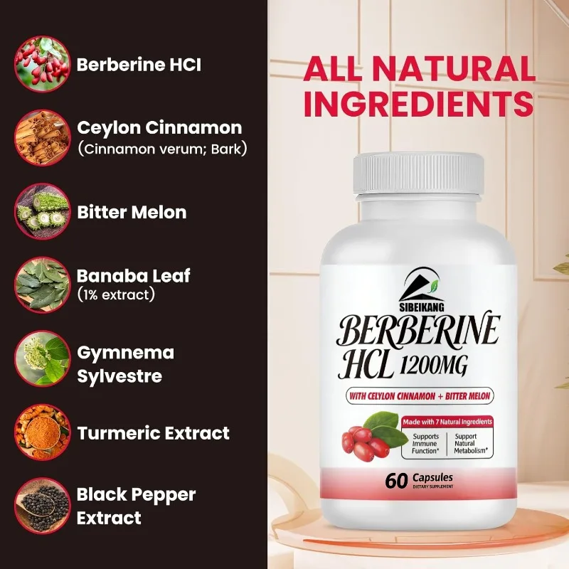 Huanglian Su Capsules Contain Ceylon Cinnamon Bitter Gourd, Banana Leaves, and Spoon Vine Immune, Metabolic, Digestive Health,