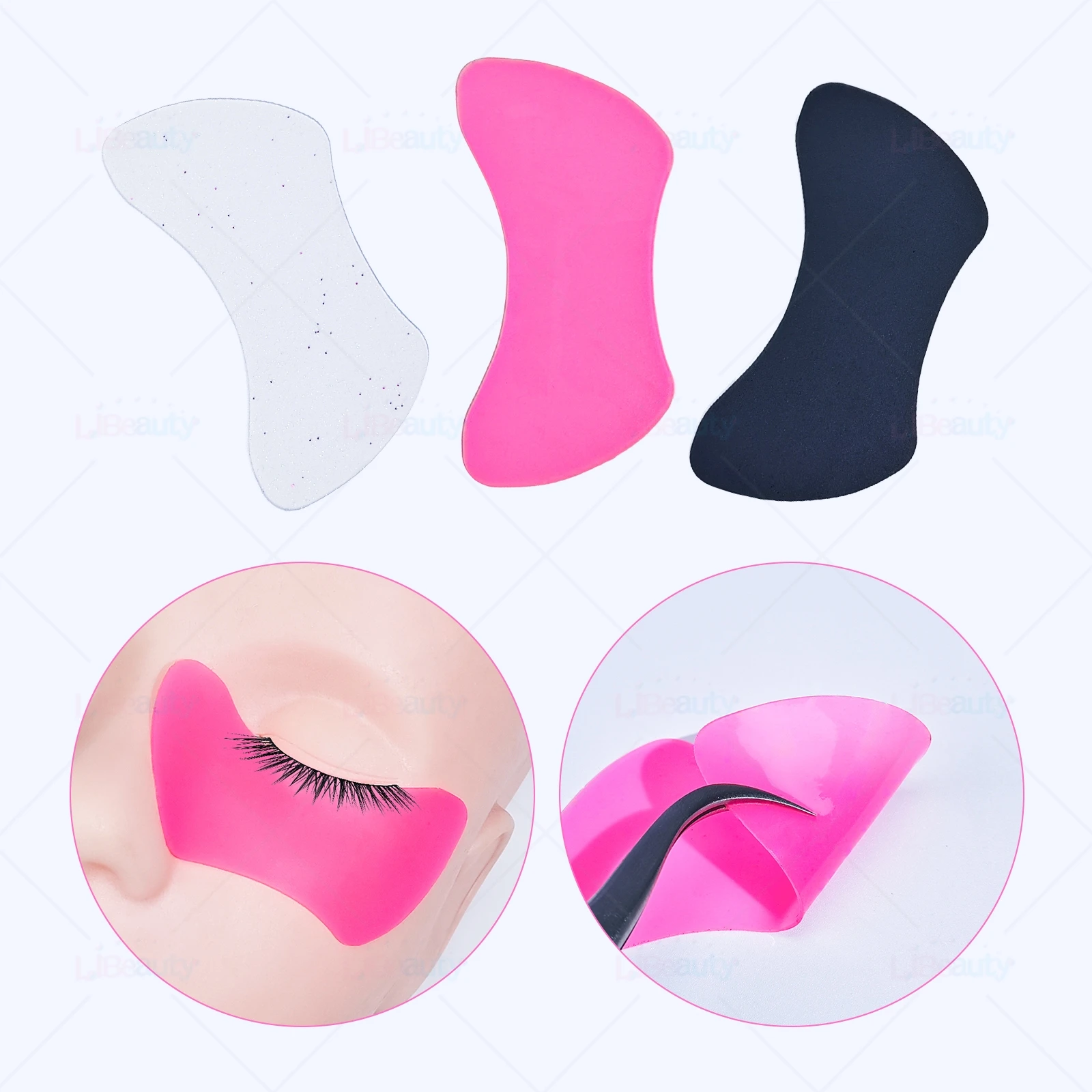 Libeauty wiederverwendbare 1 Paar Augenpads, Silikon-Streifen, Lash-Lift-Pads, Wimpernverlängerung, super klebrig, unter den Augen, Gel-Patch, Make-up-Tools