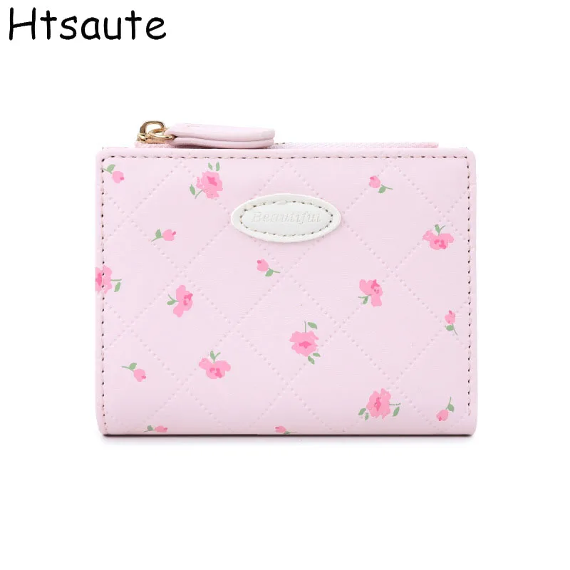 

Flower Printed Mini Wallet Female Card Holder Zipper Coin Purses PU Leather Credit Card Case Money Bag Ladies Clutch Girl Bags