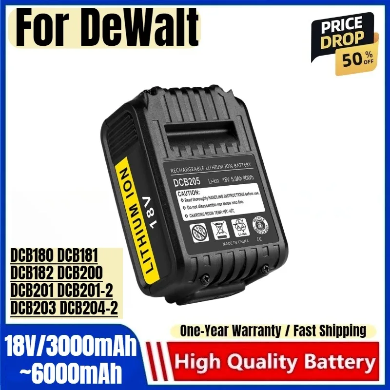 

Original Compatible 18V Battery for DeWalt Replaceable DCB180 DCB181 DCB182 DCB200 DCB201 DCB201-2 DCB203 DCB204-2 Tools Battery