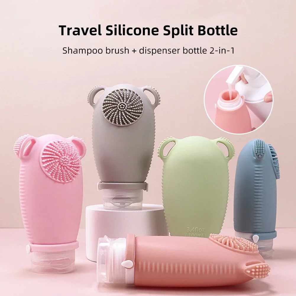 

Large Capacity Travel Bottles Leak-proof Liquid Storage Container Facial Cleansing Silicone Dispensing Bottles Shampoo Lotion