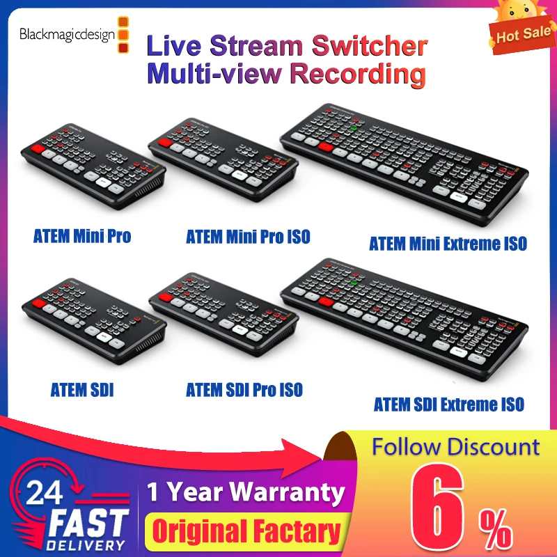 Original Blackmagic Design ATEM Mini Pro BMD Live Stream Switcher Multi-view and Recording New Features