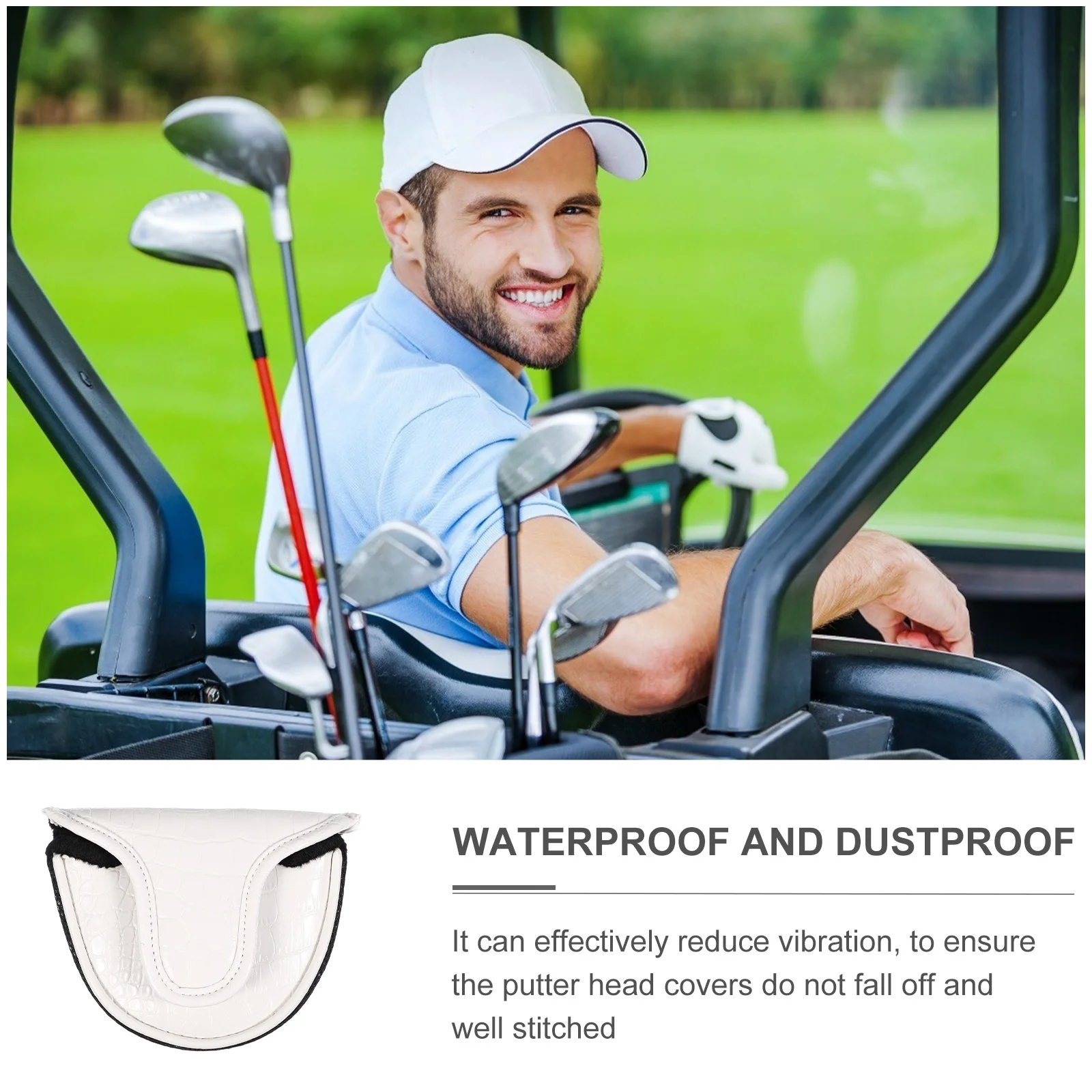 

Golf Putter Head Cover Pu Universal Club Sleeve Protective Case For Mallet Putter Semi-Circular Cover Golf Club