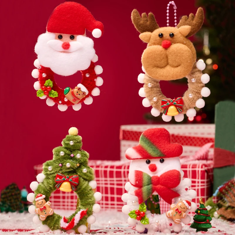 عيد الميلاد الأنابيب المنظفات مجموعة 3D ورأى شنقا سحر شجرة عيد الميلاد سانتا كلوز لطيف شنقا الحلي لزينة شجرة #2