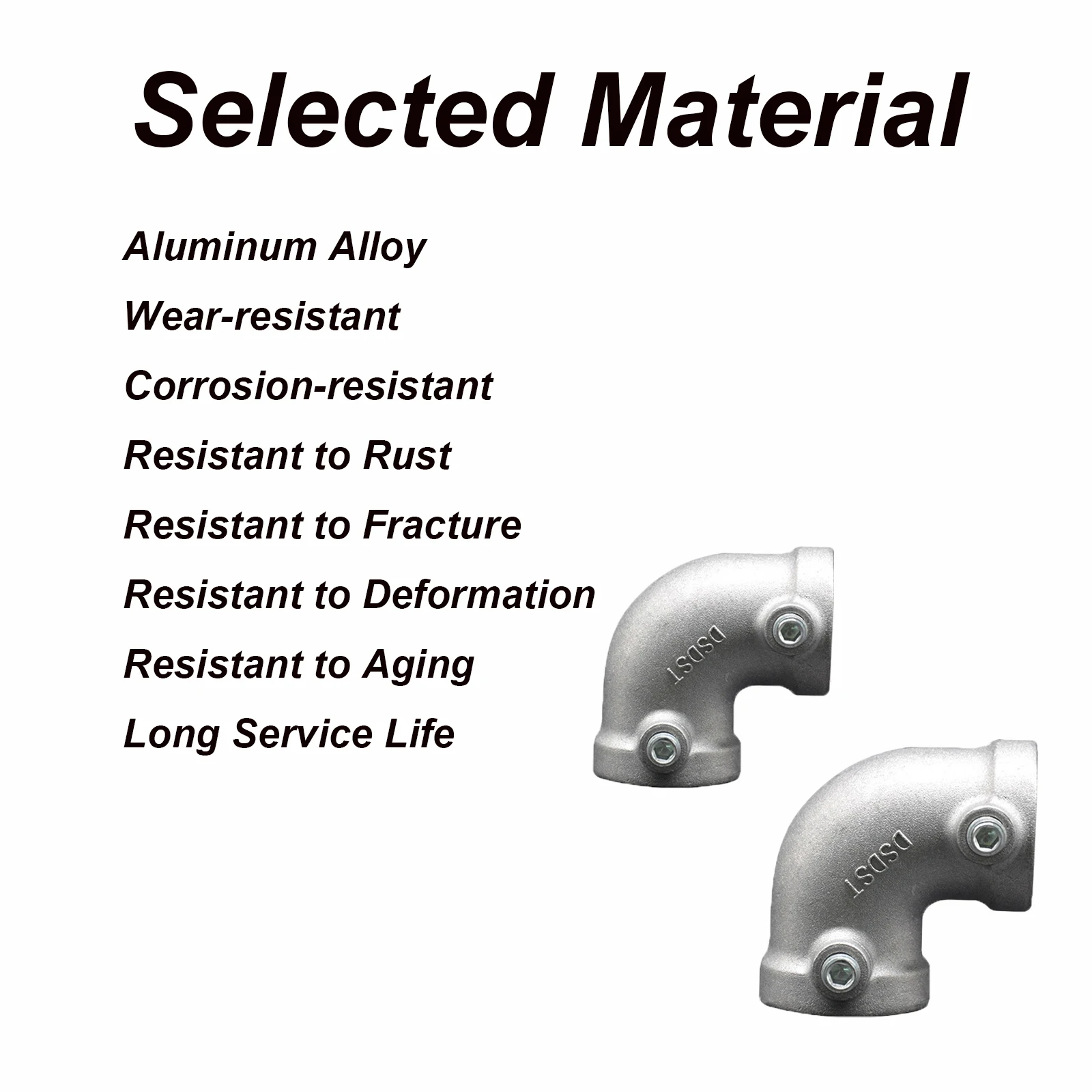 L-shaped round pipe connector Unthreaded Aluminum Alloy Pipe Elbow Pipe Fitting Connection round tube fitting connector