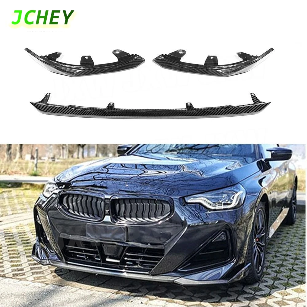 

JCHEY ABS Front Bumper Lip Spoiler Chin for BMW 2 Series G42 M235i M240i Coupe 2 Door M-Tech 2021+ 3Pcs/set Car