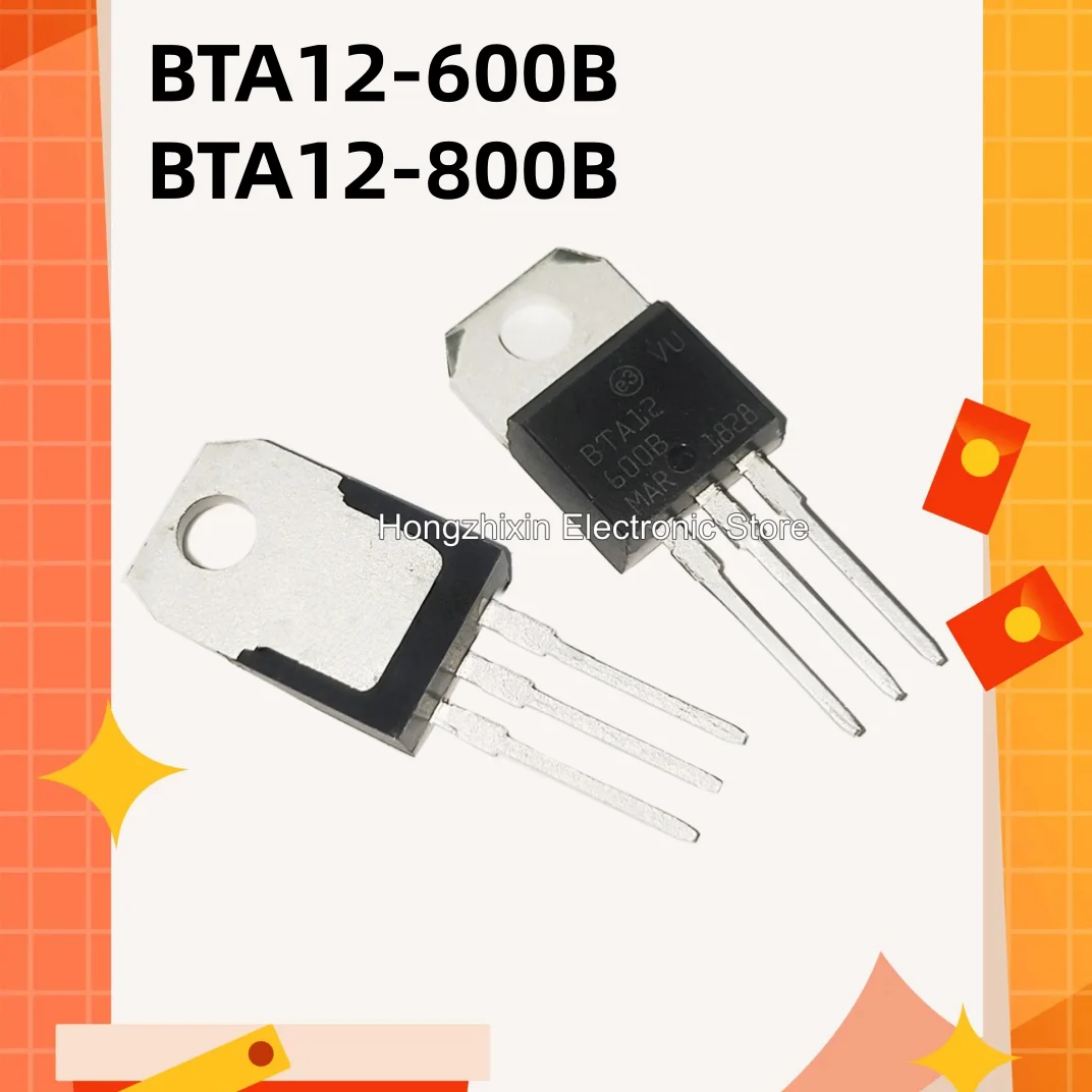 10 ชิ้น, BTA12-600B,BTA12-800B,TO-220,BTA12,600B,800B,ไทริสเตอร์แบบสองทิศทาง, ยี่ห้อใหม่คุณภาพสูง