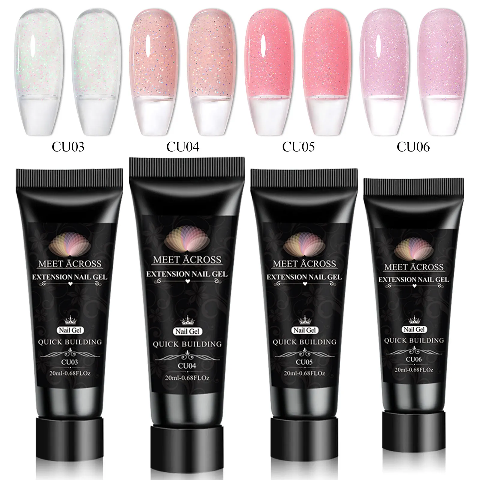 طقم جل تمديد أظافر أكريليك مكون من 12 قطعة، معطف علوي أساسي، حل منزلق وأدوات أظافر تحتوي على، طلاء نقع بالأشعة فوق البنفسجية LED للتقليم #2