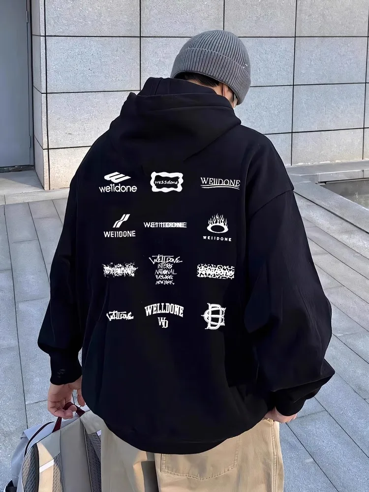

American Streetwear Fce Lined Oversized Hoodie Men's Autumn Winter Sweatirt Comfortable Loose Fit Youth Faion