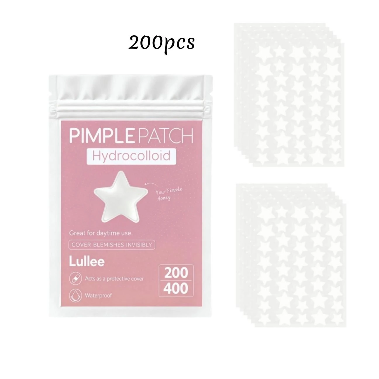 200pcs Transparent Star Hydrocolloid Pimple Patch Cute Acne Blemish Concealer Sticker Ultra Thin Waterproof Face Spot Skin Care