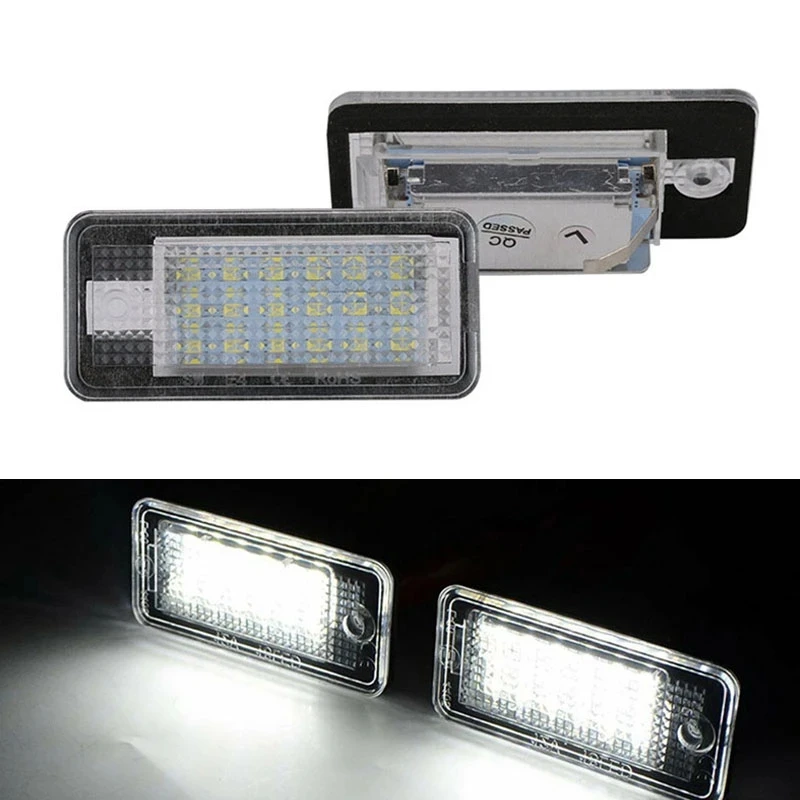 

2Pcs 18SMD LED number License Plate Lights Rear License Number Plate Lamp 6500K White For Audi A3/S3/A4/A6/B6/A8/S8/Q7/RS4/RS6