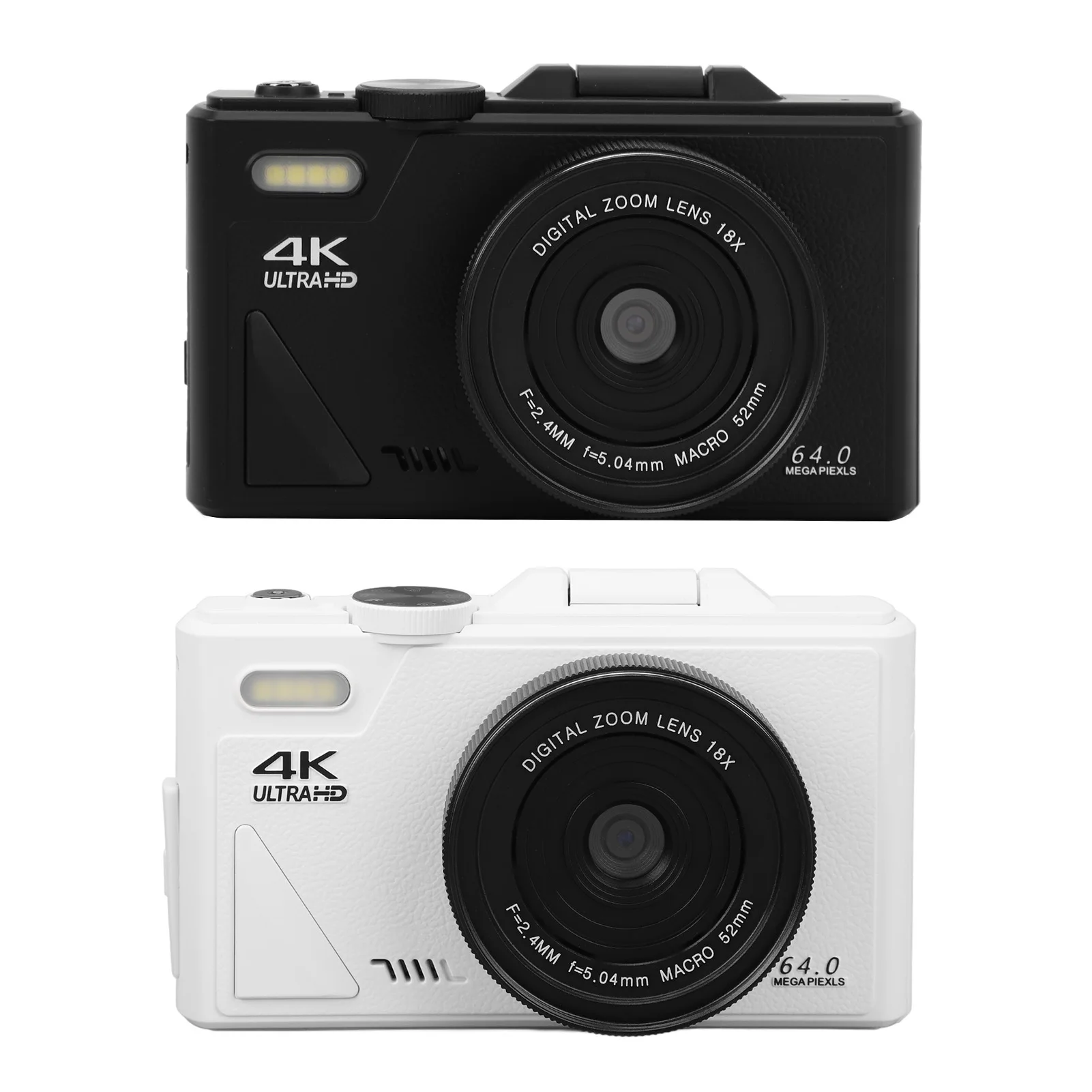 5K Compact Camera 75MP UHD 18X Zoom Autofocus Retro Compact Digital Camera with 3 Inch Flip Screen for Travel Photography