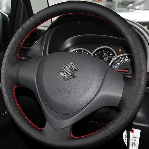 For Suzuki S-Cross Swift SX4 Vitara Jimny Grand-Vitara Baleno Equator Celerio Ciaz Car Suede Carbon Fiber Steering Wheel Cover 10 best sales suzuki jimny steering wheel cover - №4