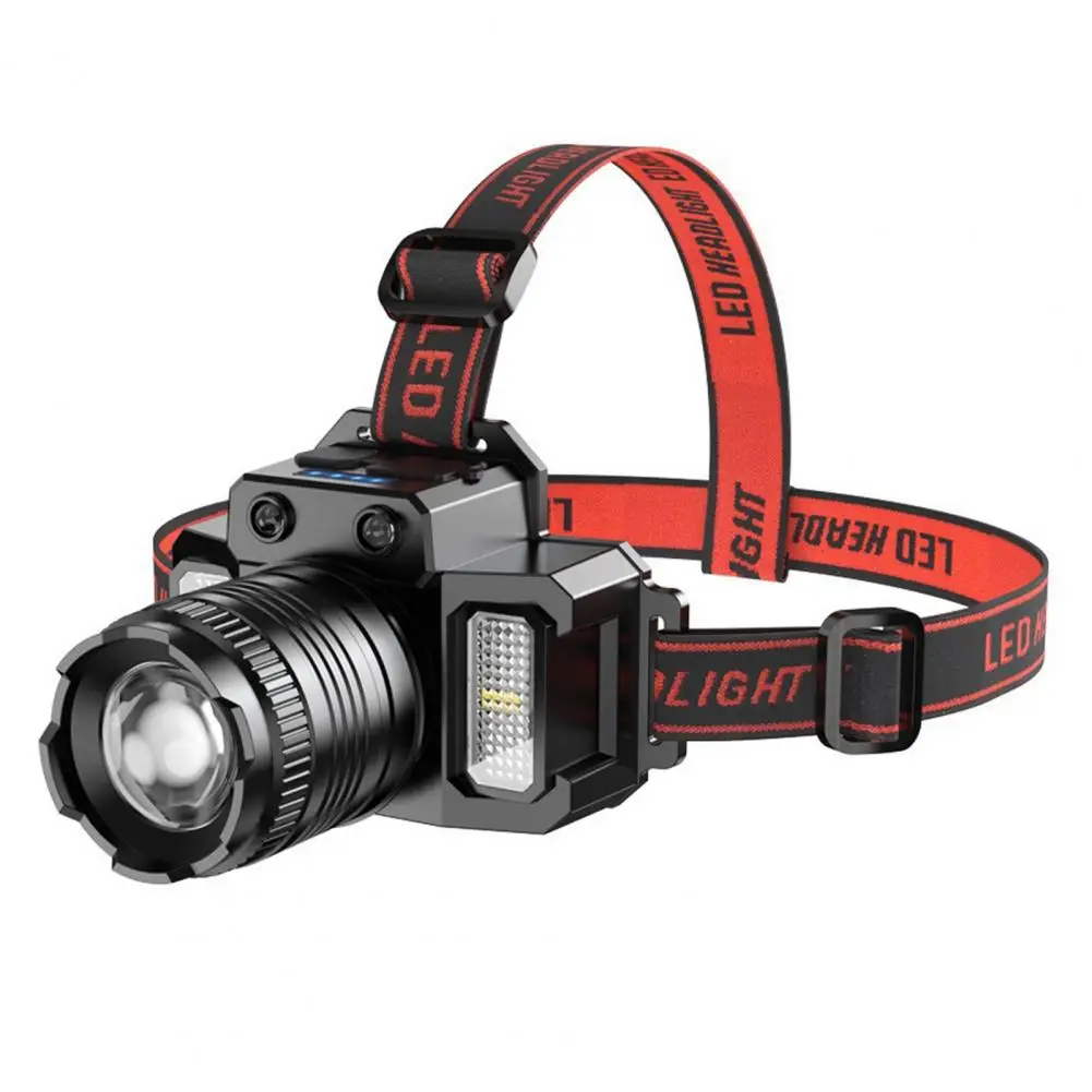Adjustable Focus Flashlight Smart Sensor Headlight LED Rechargeable Zoomable Work Light with Motion Control, Camping Headlight