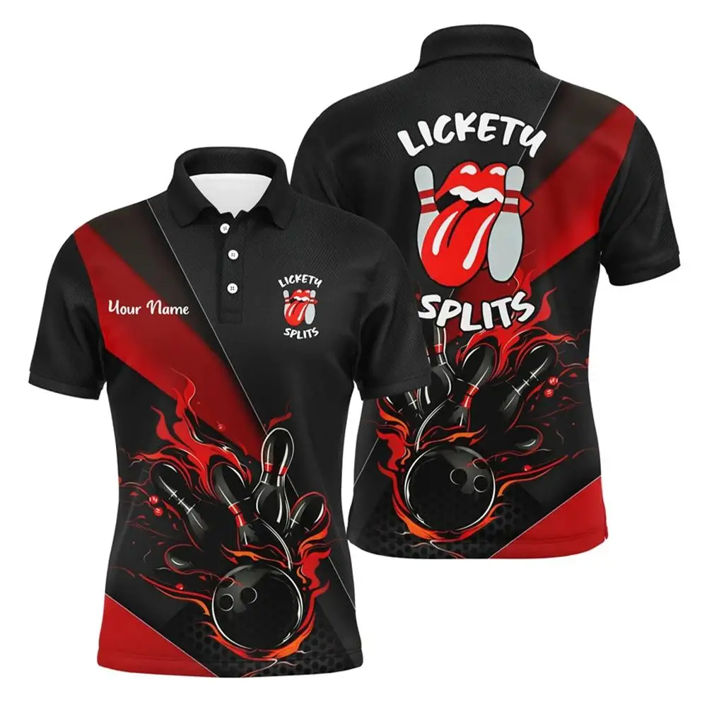 البولينج طباعة فريق مخصص قميص بولو نادي التدريب قصيرة الأكمام تنفس موحدة جيرسي تخصيص قمصان غولف للرجال