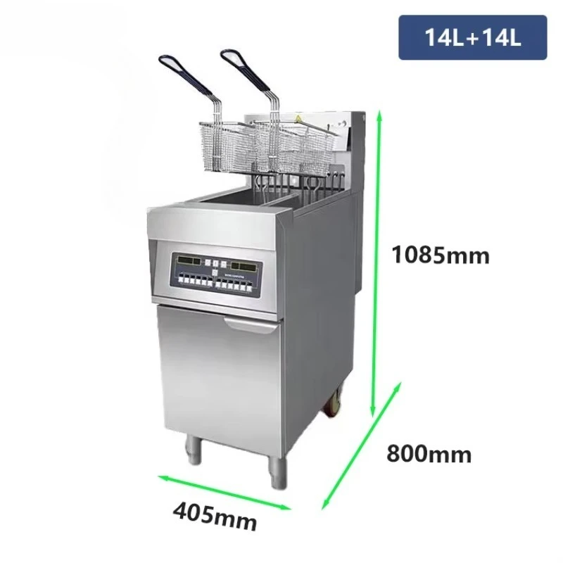 Commercial EF-28L 15L+15L Korean Cheese Hot Dog  Industrial Potato Deep Fryer Machine - view 3