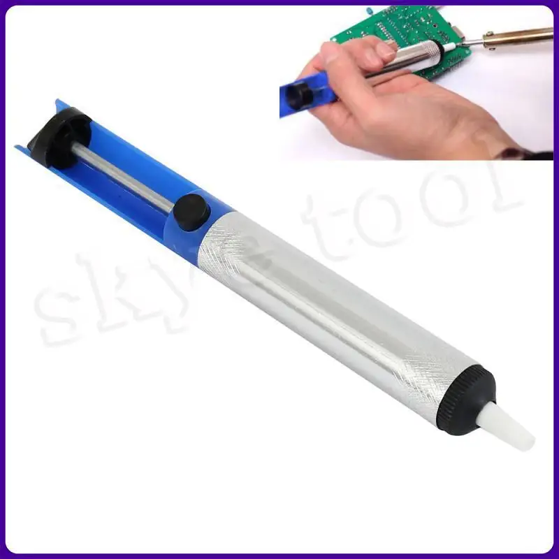 Aluminium Desoldering Suction Pump Tool Solder Sucker Suction Tin Pen Removal Device Blue Vacuum Soldering Iron Desolder