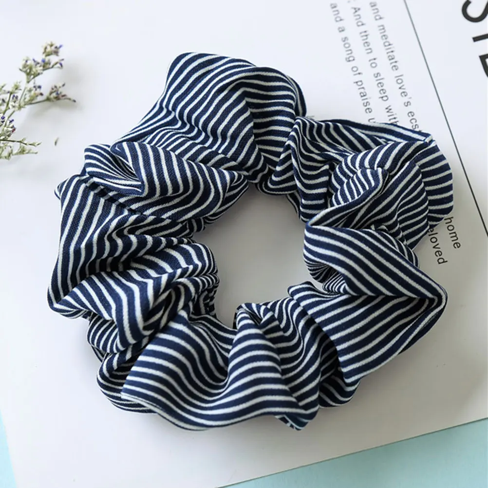 

6 Pcs Hair Ribbons Striped Ring Rope Women Tie Ponytail Holder Elastic Stretch Miss