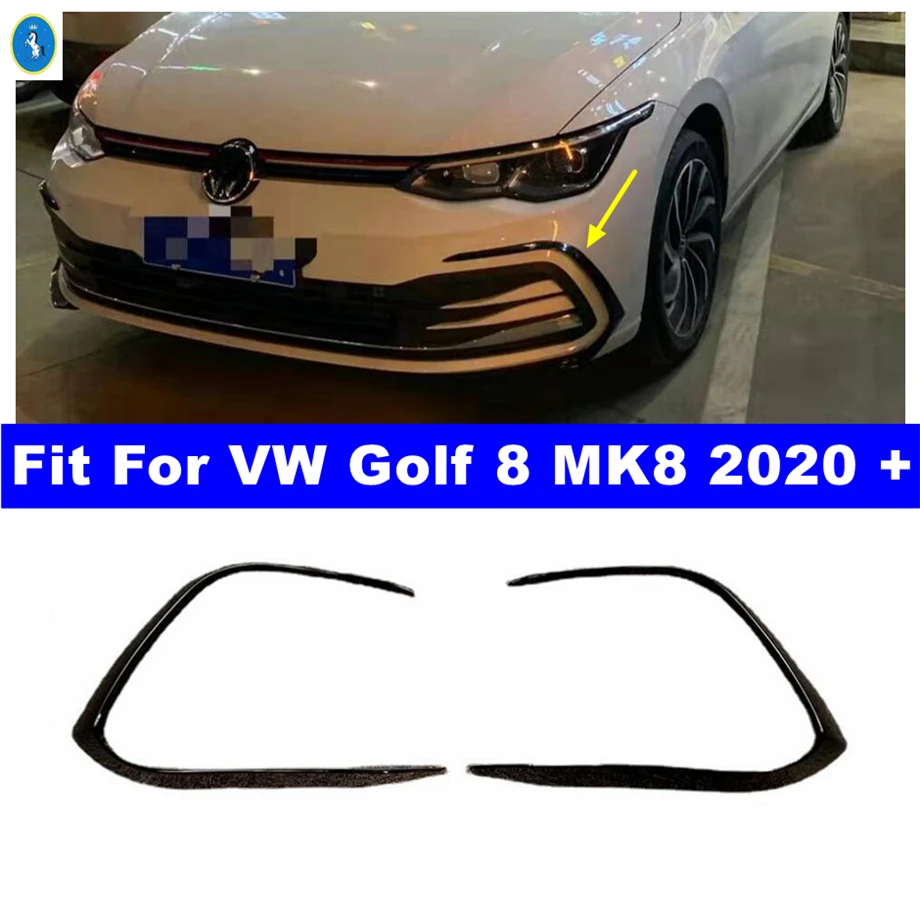 

Front Bumper Fog Lamps Lights Eyelid Eyebrow Fangs Strip Cover Trim Fit For VW Golf 8 MK8 2020 - 2023 Black Exterior Accessories