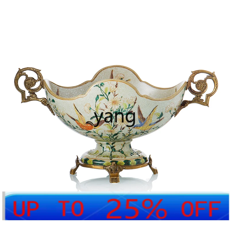 

lmm Hand-Painted Ceramic with Copper Ingot Fruit Plate